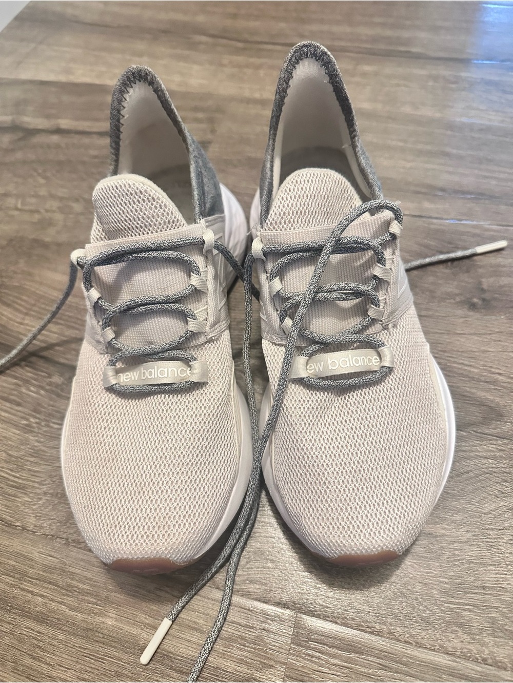 New Balance Women's Knit Slip-On Sneakers in Light Gray and White